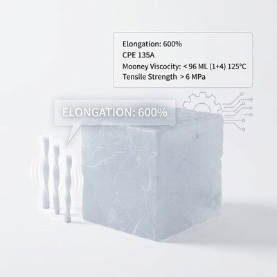 کیفیت اصلاح کننده تاثیر PVC CPE 135A پودر سفید پلی اتیلن کلر شده برای لوازم لوله CAS 63231-66-3 کارخانه